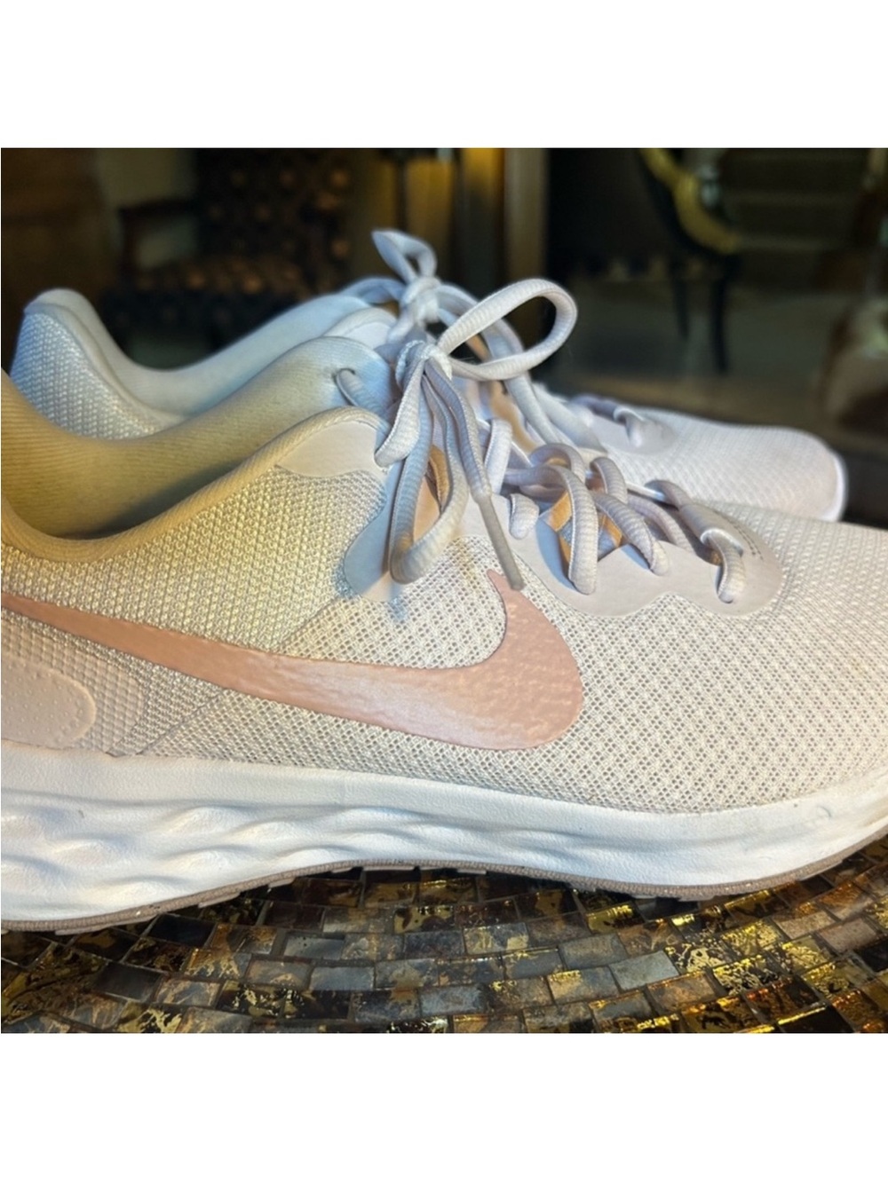 Nike Womens Light Pink Breathable Running Sneaker - Picture 4 of 7